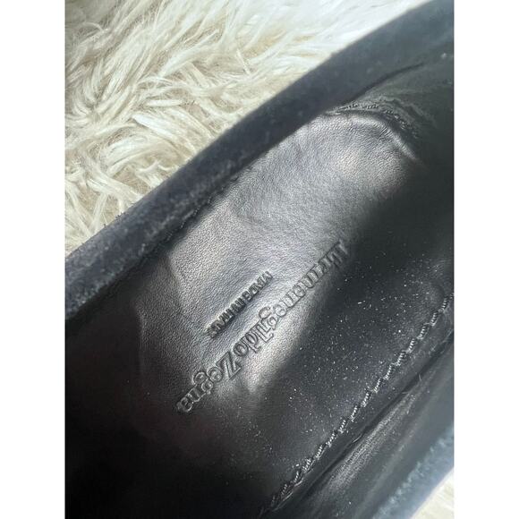 Ermenegildo Zegna Shoes Mens 9 Black Suede Loafers Penny Slip On Made Italy READ main image 7